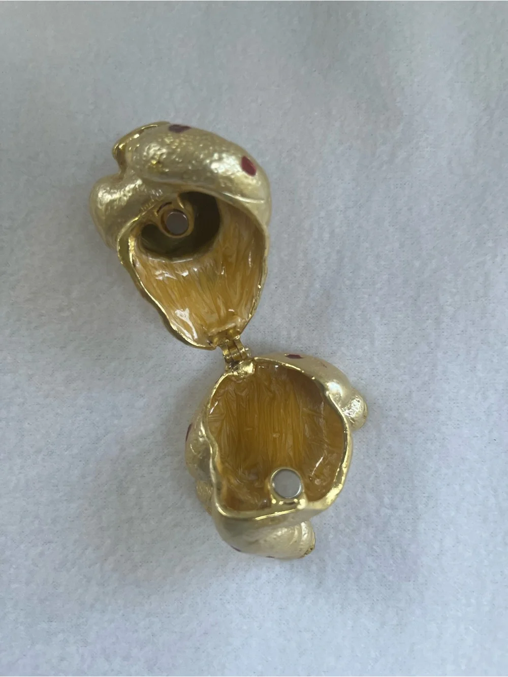 Gold and Red Pig with Crystals Trinket Box